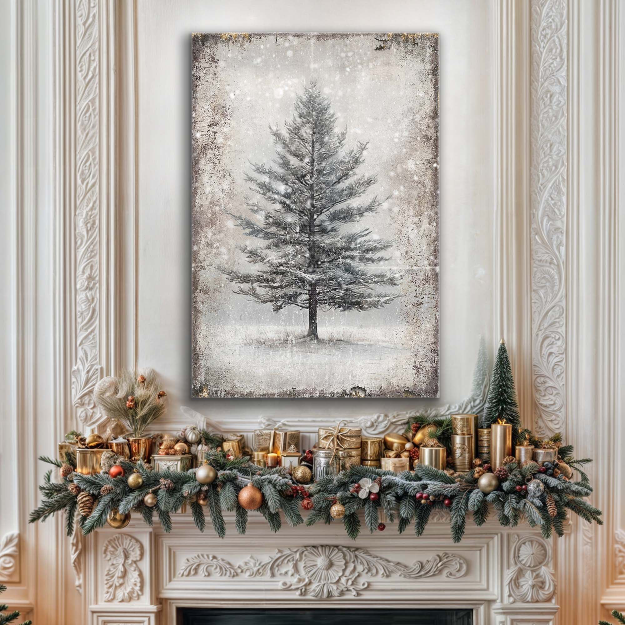 Vintage Christmas Tree Wall Art VI